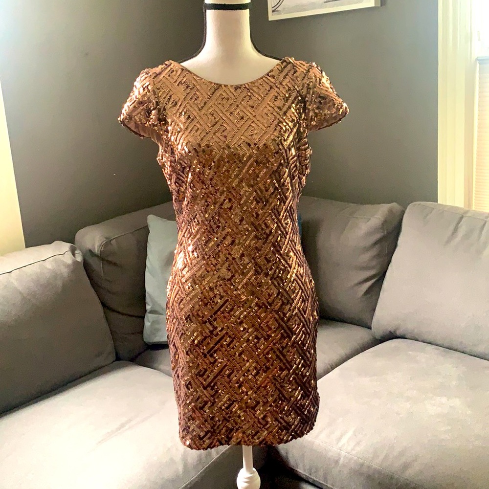 Gold sequin dress